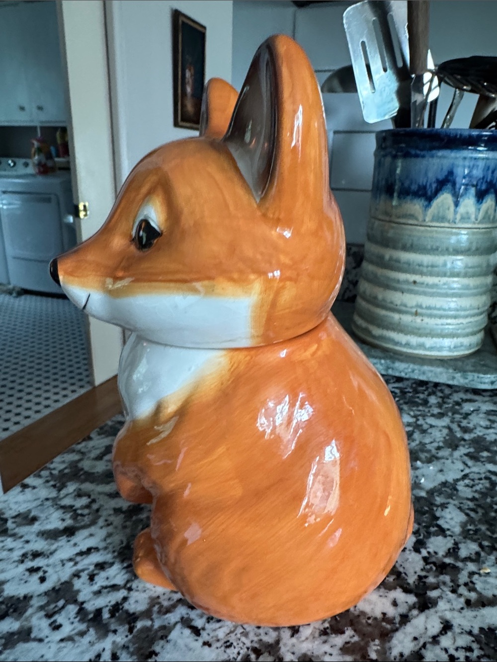 Ceramic Orange Fox Figurine Home Art Accent - Picture 3 of 9